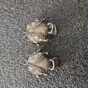Vintage metal bug ladybug sweater clips